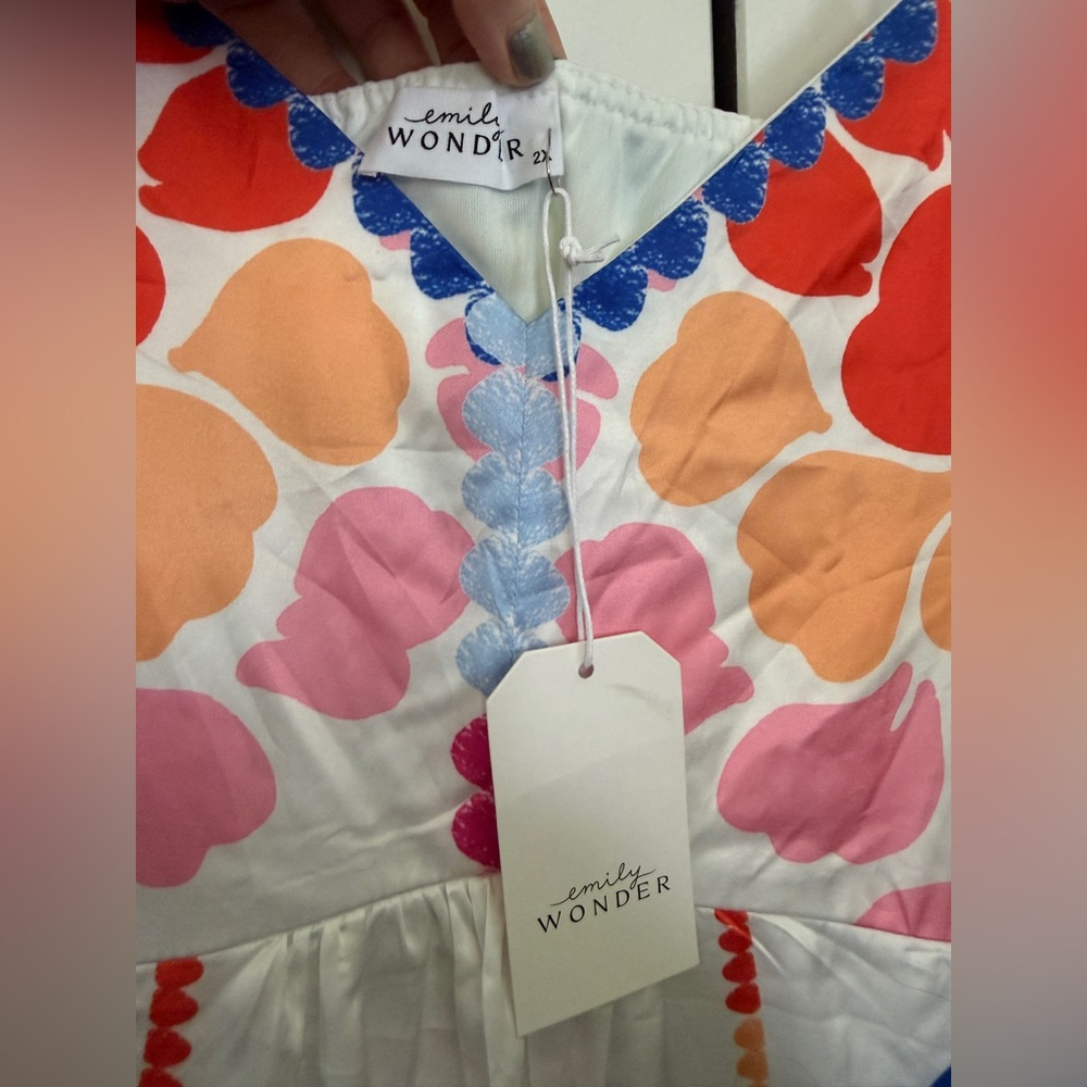 NWT Vibrant Satin Floral Midi Dress with Multicolor Print - Picture 5 of 6